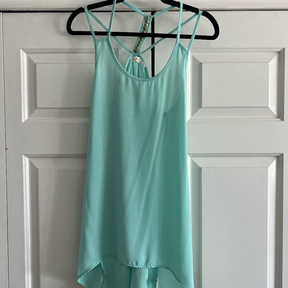 Blue Pepper Strappy Lightweight Flowy Tank Top Tunic, Women's Size Small